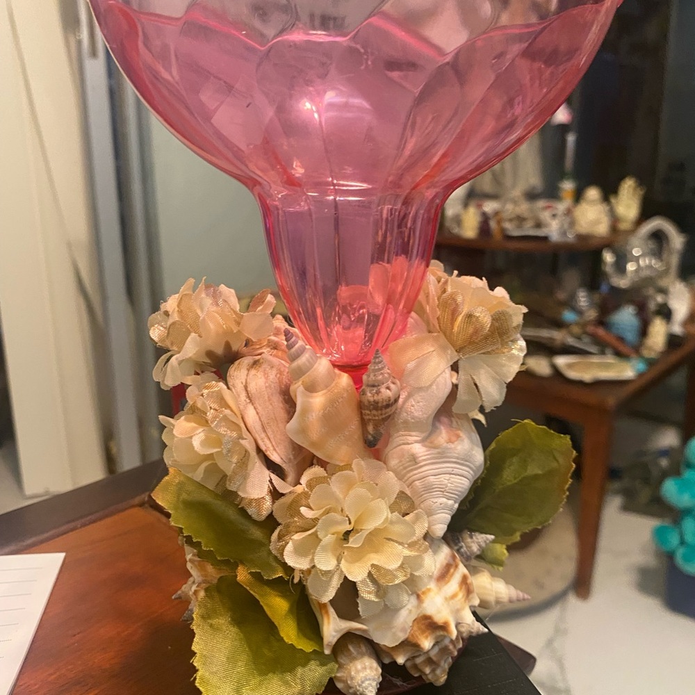 Pink Seashell Margarita Acrylic Glass OOK